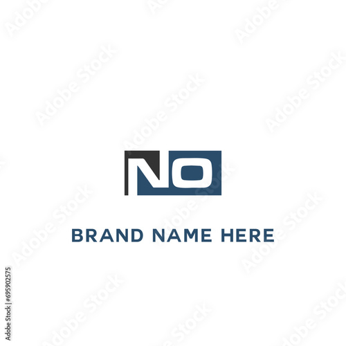 NO logo. N O design. White NO letter. NO, N O letter logo design. Initial N O letter linked circle uppercase monogram logo NO letter logo vector design.