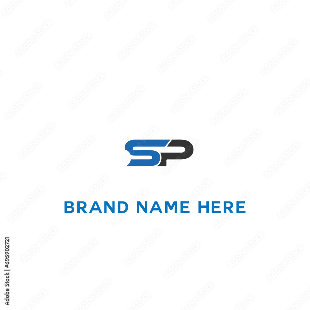 SP logo. S P design. White SP letter. SP, S P letter logo design