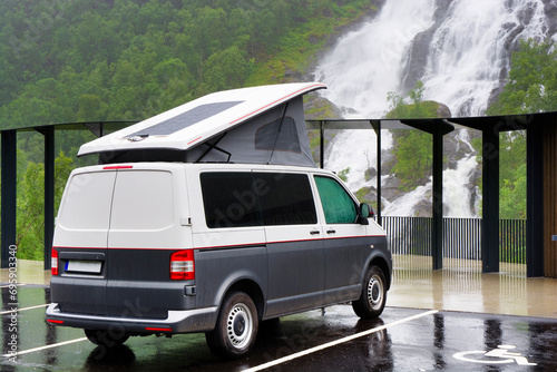 Camper parked near a Flesef...