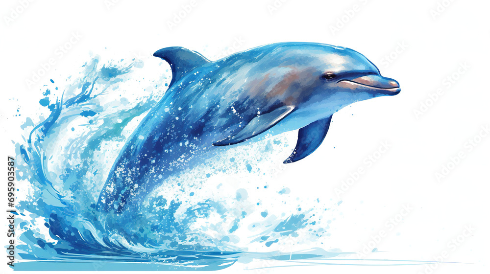 dolphin jumping out of water. Generative Ai dolphin jumping out of water. Generative Ai