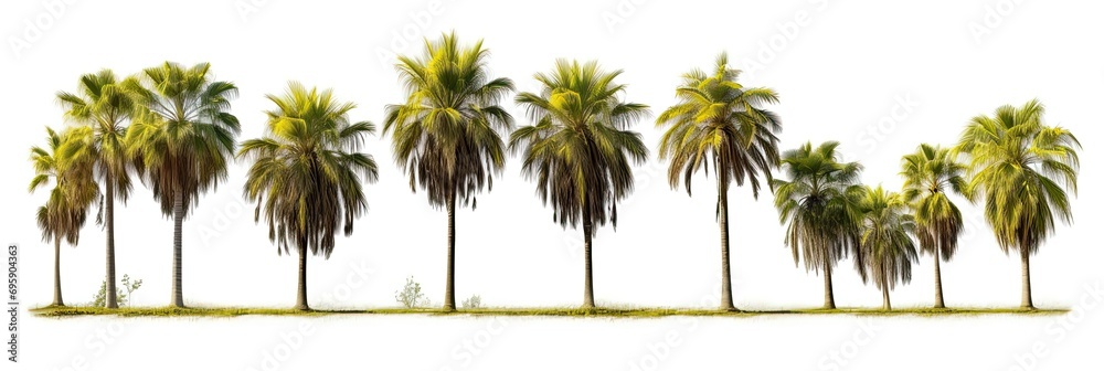 Fototapeta premium Cut out palm grove isolated on white background