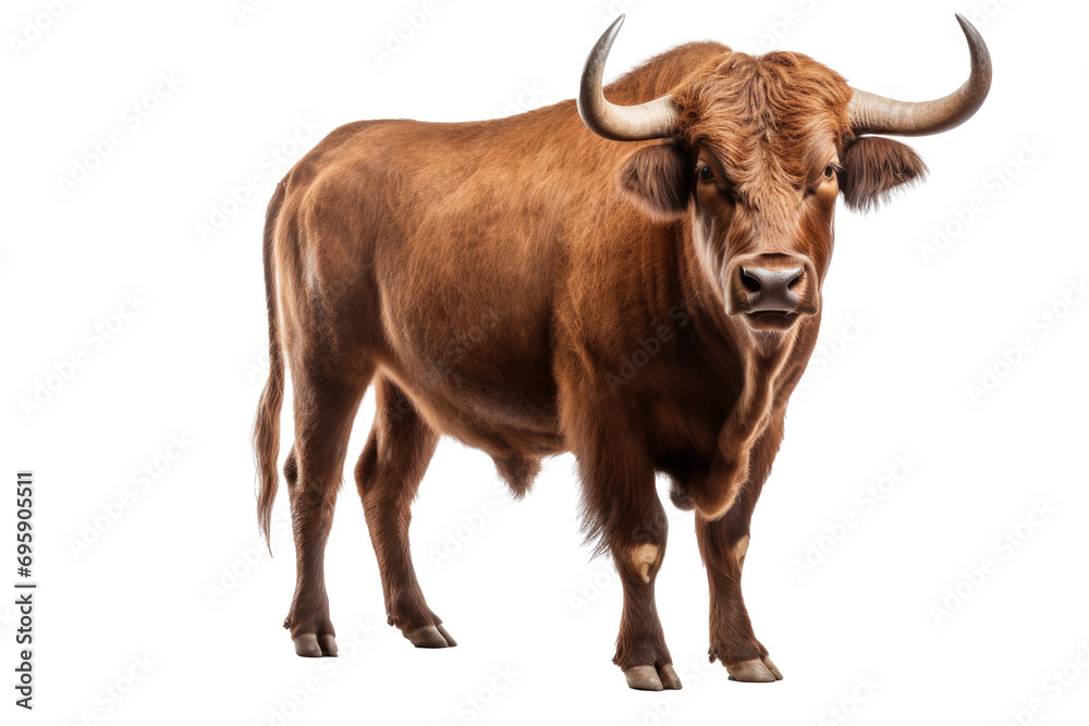 Strongest dark brown bull with muscles and long horns portrait looking at camera isolated on clear png background, Animals Fighter concept Strongest dark brown bull with muscles and long horns portrait looking at camera isolated on clear png background, Animals Fighter concept