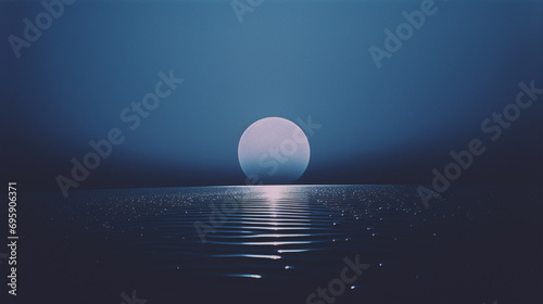 Abstract representation of the moon illusion  a rare optical phenomenon where the moon appears larger near the horizon.