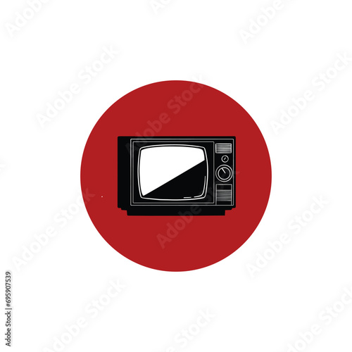 tv old retro vintage icon stock vector illustration black outline silhouette