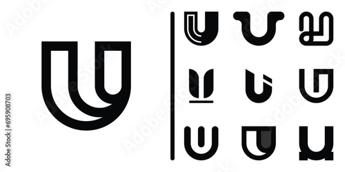 Letter U logo collection. Premium Vector