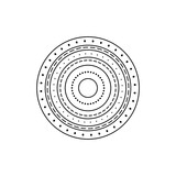 Circle with pattern inside. Coloring page illustration. Dots and lines pattern in circle. Monochrome