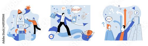 Start up vector illustration. Uniqueness and creativity are key factors in developing successful prototype The start up metaphor captures excitement and challenges starting new business Skillful