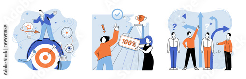 Start up vector illustration. Skillful execution well planned strategy is crucial for winning in start up world Achieving victory in start up requires combination skill, creativity, and perseverance