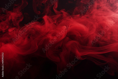 Bright red smoke on dark background