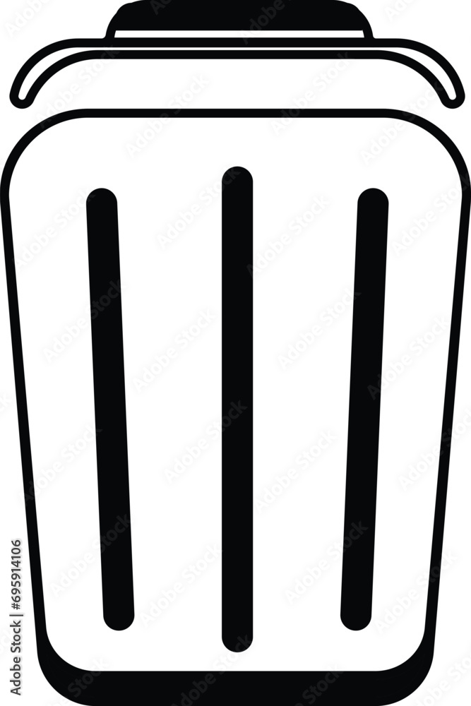 Bin Symbol. Delete, Trash Can, Rubbish Bin, Recovery Bucket Vector Illustration Design. Transparent Background. Bin Symbol. Delete, Trash Can, Rubbish Bin, Recovery Bucket Vector Illustration Design. Transparent Background.