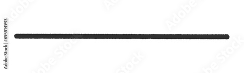 シンプルな手書きの1本のまっすぐな線 - おしゃれな落書きの素材 - 黒い直線 アンダーライン