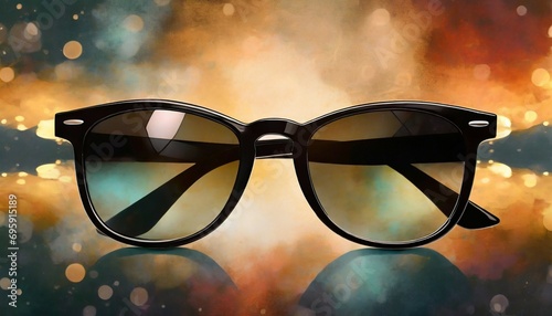 digital illustration of black sunglasses on background