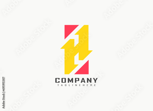 Abstract Initial Letter H Logo. Geometric Shapes Letter H Isolated on White Background. Suitable For Business and Branding Logos. Flat Design Vector Template Elements
