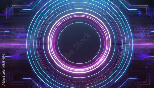 digital futuristic neon circle geometric abstract graphic poster web page ppt background