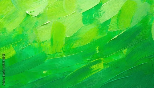 closeup of abstract rough colorful neon green colors art painting texture background wallpaper with oil or acrylic brushstroke waves pallet knife paint on canvas generative ai © Kristopher