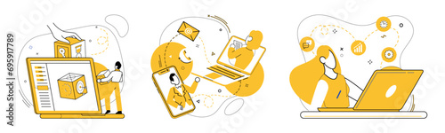 Partnership collaboration vector illustration. The partnership collaboration concept turns ideas into actionable solutions Embrace community, where togetherness fosters contemplation and innovation