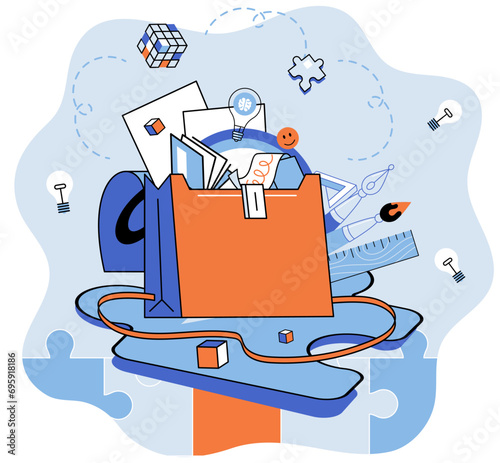 Creative idea vector illustration. The creative idea metaphor illustrates transformative power innovative strategies Effective strategy and planning are crucial for translating creative idea