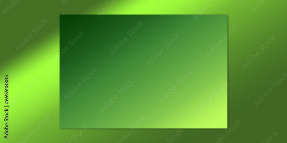green background with space, in the center of the frame on a green surface is a green postcard, beautiful abstract background