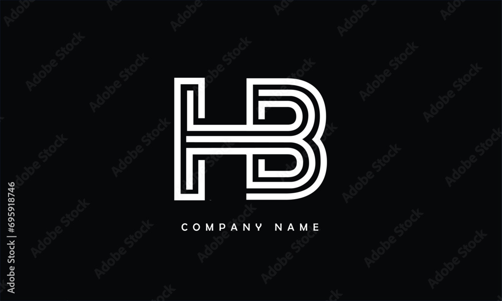 HB, BH, H, B Abstract Letters Logo Monogram HB, BH, H, B Abstract Letters Logo Monogram