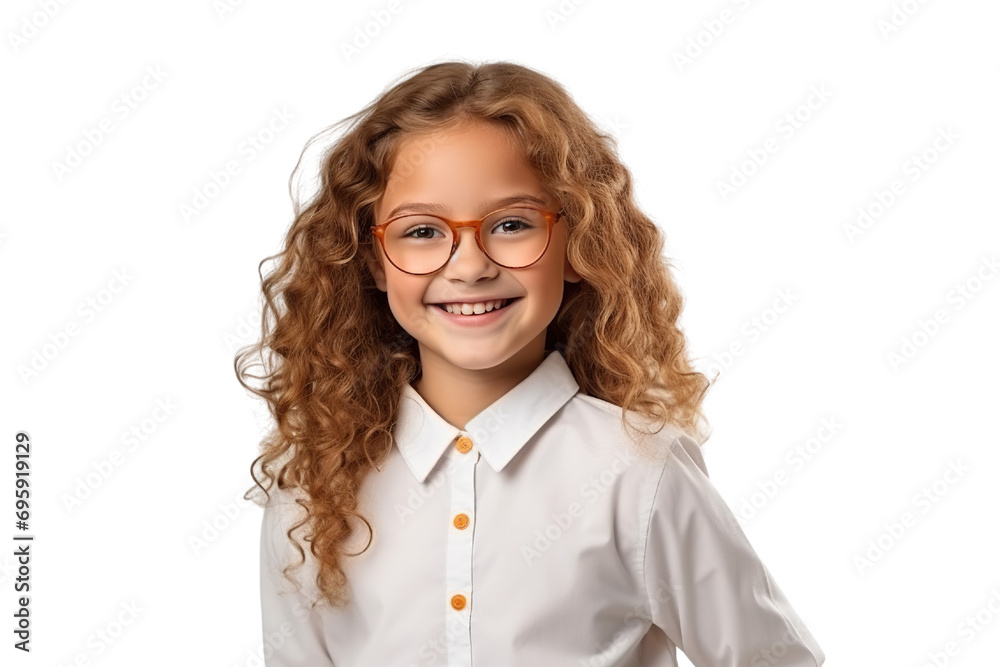 Cinematic scene.Young girl with eyeglasses. Smiling. student clothes. white background PNG Cinematic scene.Young girl with eyeglasses. Smiling. student clothes. white background PNG