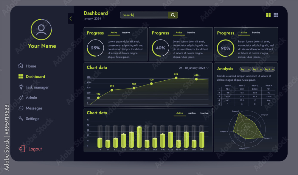The picture shows a modern interface for a website or mobile application. Design elements include buttons, icons, and components. The picture shows a modern interface for a website or mobile application. Design elements include buttons, icons, and components.