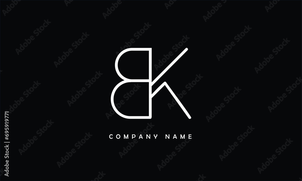 BK, KB, B, K Abstract Letters Logo Monogram BK, KB, B, K Abstract Letters Logo Monogram