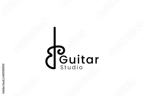 guitar logo vector icon illustration photo