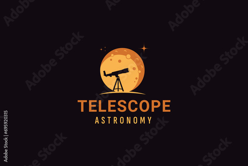 telescope logo vector icon illustration