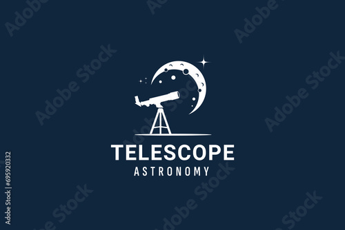 telescope logo vector icon illustration