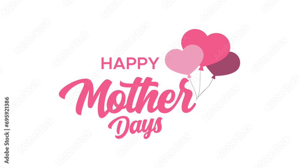 Happy Mother Days Text Typography background abstrac logo design icon element vector