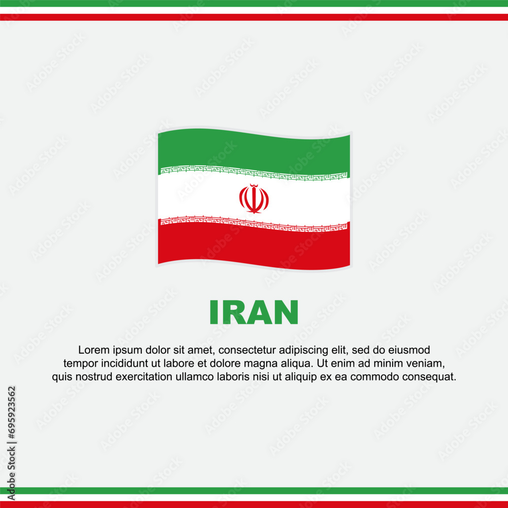 Iran Flag Background Design Template. Iran Independence Day Banner Social Media Post. Iran Design