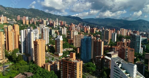 Wallpaper Mural Aerial drone shot from the sky of Medellin city. Torontodigital.ca