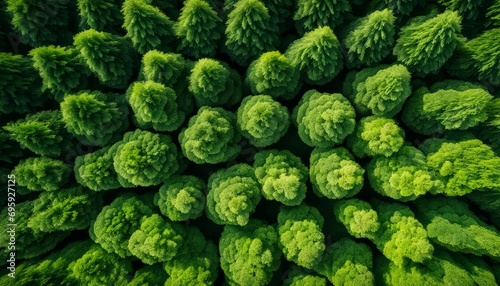 A bunch of green trees in a forest photo