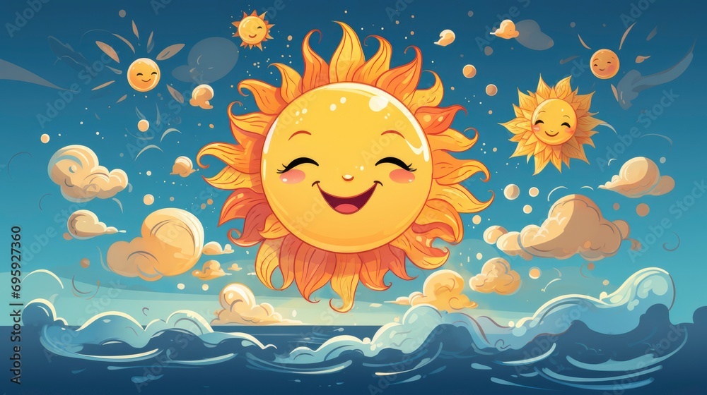 Shining Sun Clear Blue Sky, Background Banner HD, Illustrations , Cartoon style Shining Sun Clear Blue Sky, Background Banner HD, Illustrations , Cartoon style