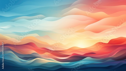 Sunrise Orangeblue Sky Gradient Clear Without, Background Banner HD, Illustrations , Cartoon style photo