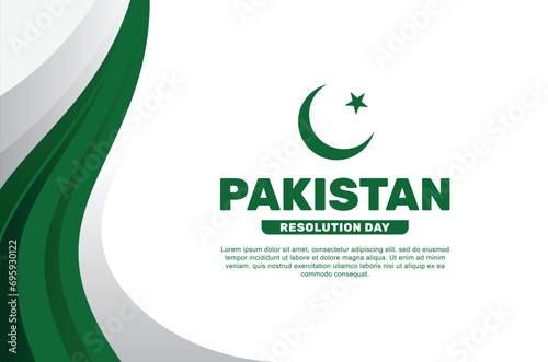 Pakistan Resolution Day Background Event Wave