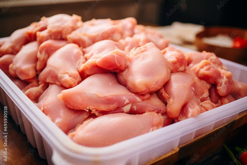 Chicken meat production process from farm to processing