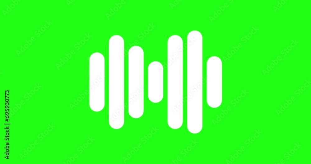 Sound waveform isolated on green chromakey Sound waveform isolated on green chromakey