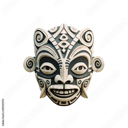 minimalist Tribal mask, PNG image, isolated image.