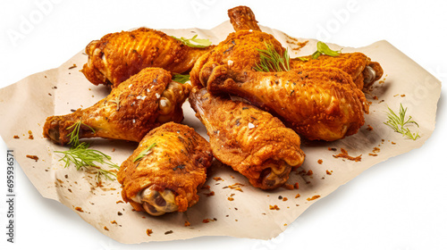 Flavorful delight, Succulent chicken wings seasoned to perfection on parchment