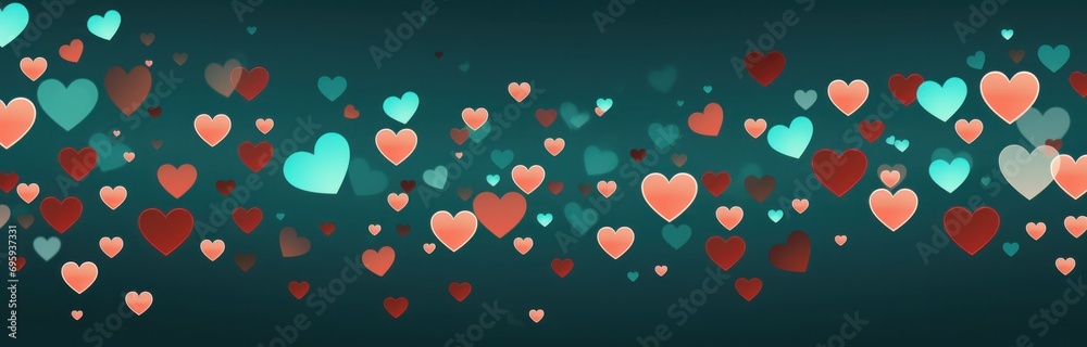 many red hearts falling into the distance many red hearts falling into the distance