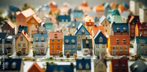 miniature houses in a small town photo