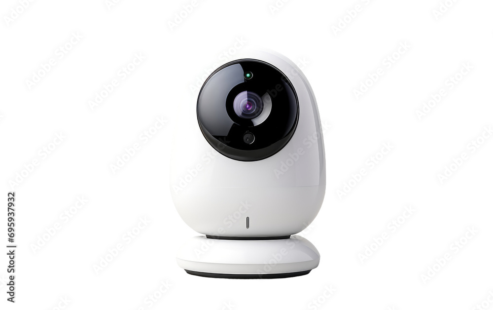 Solo Shot of a Stylish and Advanced Security Camera on a White or Clear Surface PNG Transparent Background. Solo Shot of a Stylish and Advanced Security Camera on a White or Clear Surface PNG Transparent Background.