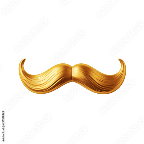 Gold mustache isolated background photo