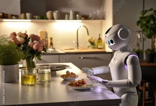 robert robot standing in the kitchen photo