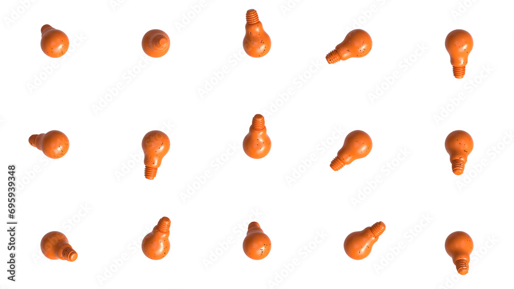 orange Realistic 3d light bulb icon 