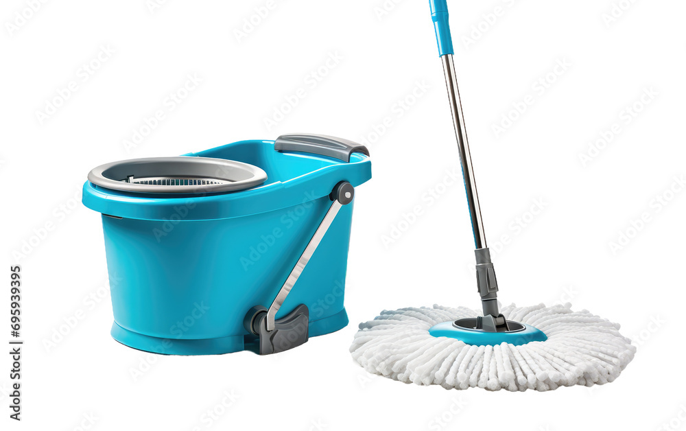 Functional Design Versatile Blue Plastic and Steel Mop Excellence on a White or Clear Surface PNG Transparent Background. Functional Design Versatile Blue Plastic and Steel Mop Excellence on a White or Clear Surface PNG Transparent Background.