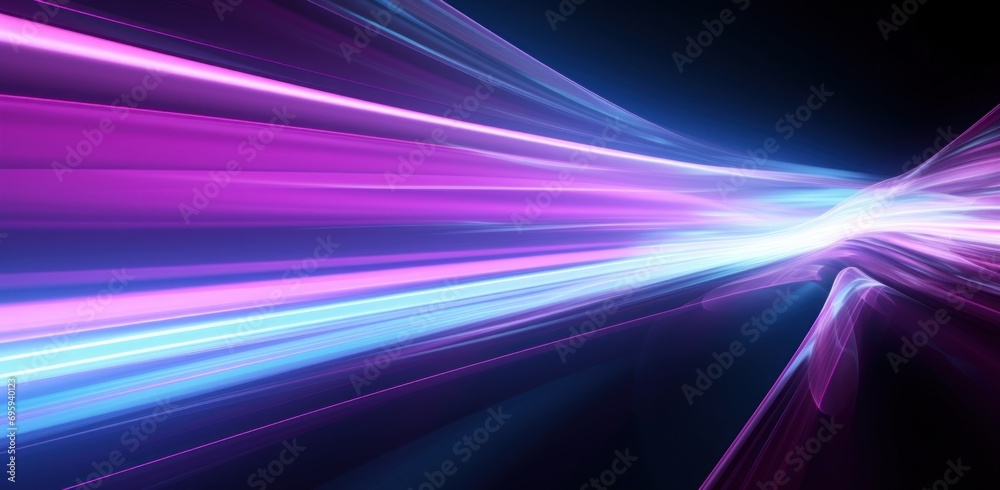 the abstract purple beam lines are seen in the background of a black