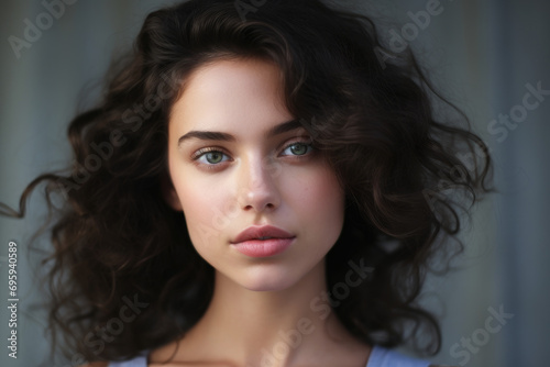 Portrait of beautiful young woman with clean fresh skin