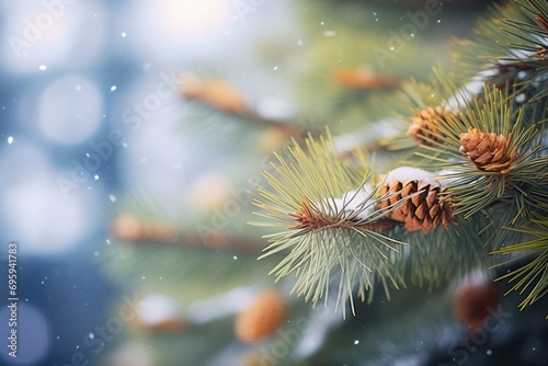 snow dusting on pine needles